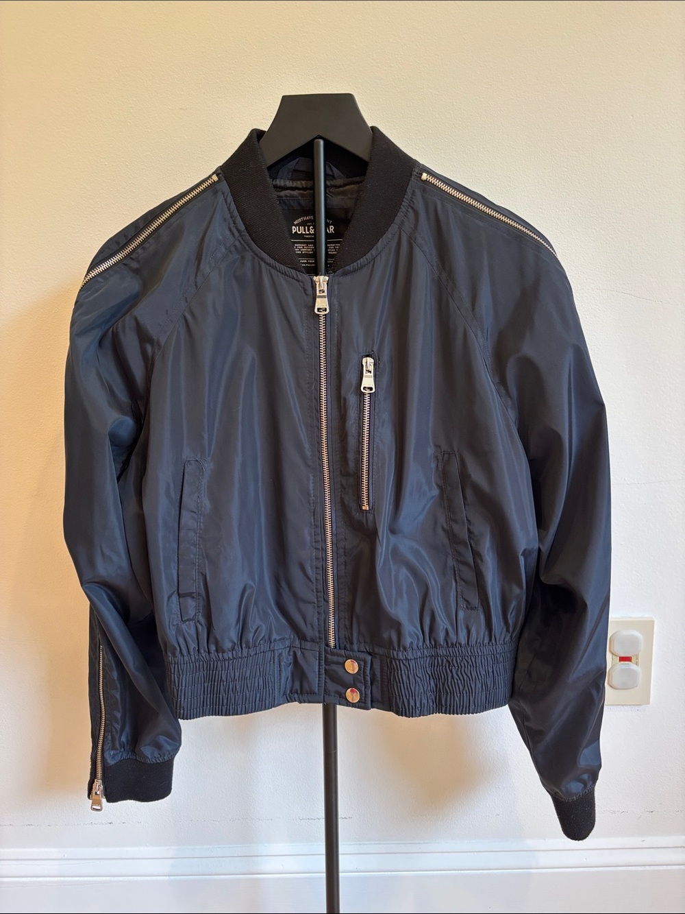NWOT Pull&Bear Navy Blue Women's Bomber Jacket